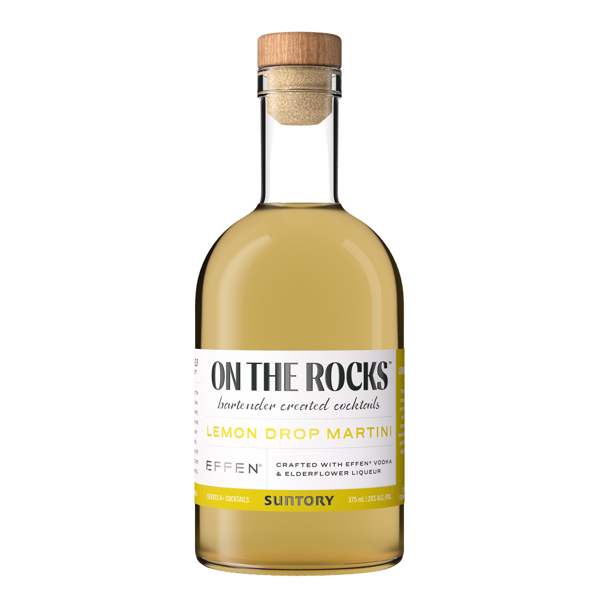 slide 1 of 8, On The Rocks Effen Lemon Drop Martini Ready to Drink Cocktail 375 ml, 375 ml
