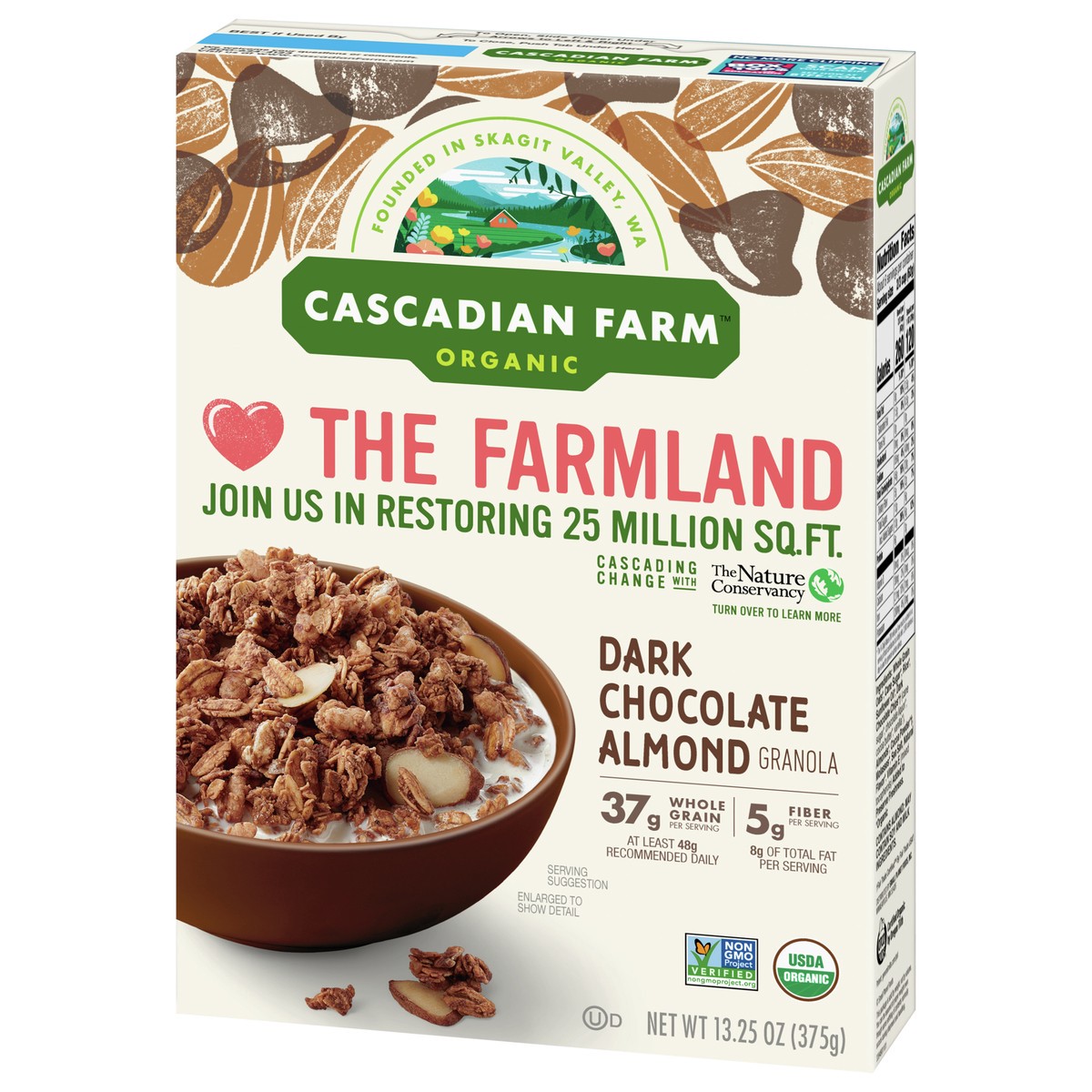 slide 3 of 9, Cascadian Farm Organic Granola, Dark Chocolate Almond, 13.25 oz., 13.25 oz