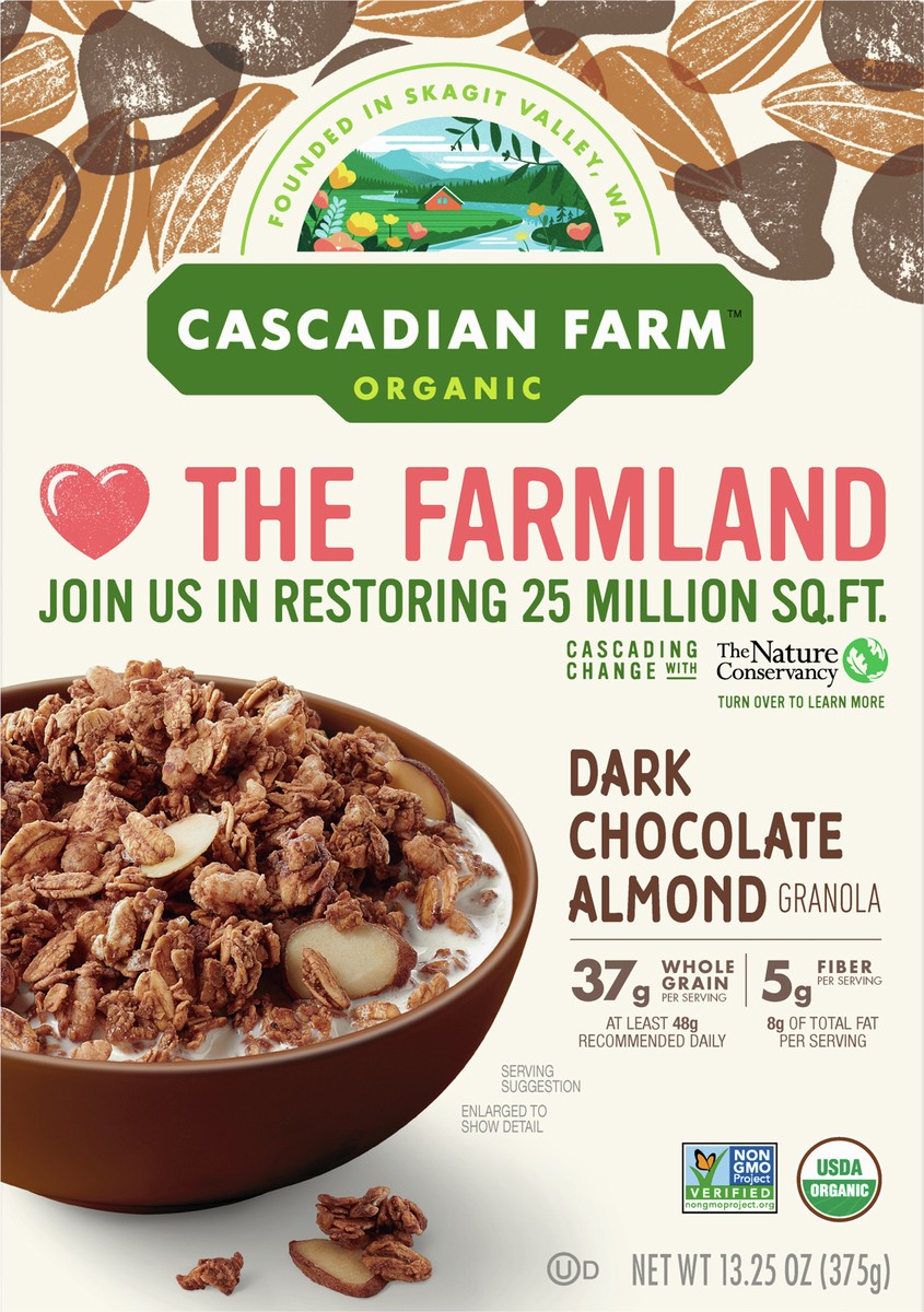 slide 6 of 9, Cascadian Farm Organic Granola, Dark Chocolate Almond, 13.25 oz., 13.25 oz