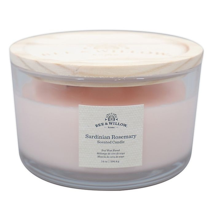 slide 1 of 1, Bee & Willow Home Sardinian Rosemary Wood-WickGlass Candle - Pink, 14 oz