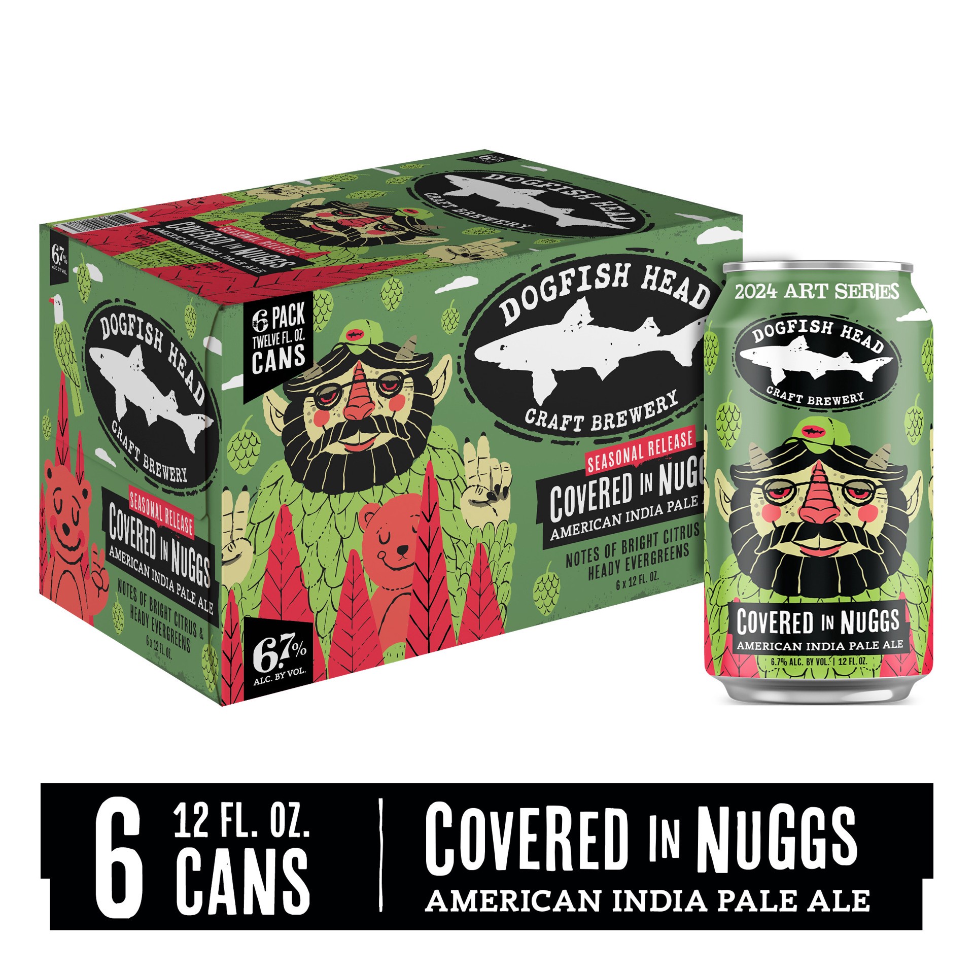 slide 1 of 8, Dogfish Head Beer Covered in Nuggs, Seasonal Ales (12 fl. oz. Can, 6pk.), 6pk; 12 fl oz  