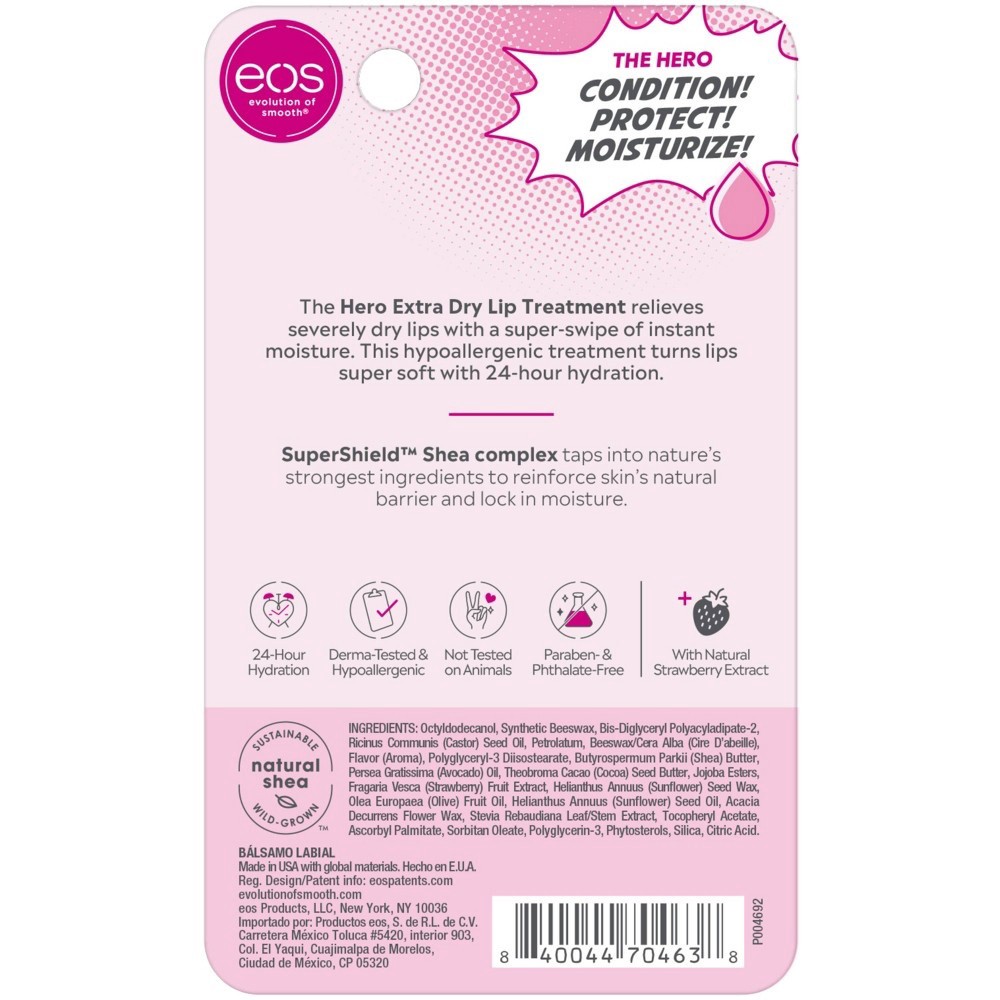 slide 3 of 6, eos The Hero Extra Dry Lip Treatment 0.35 fl oz, 0.35 fl oz