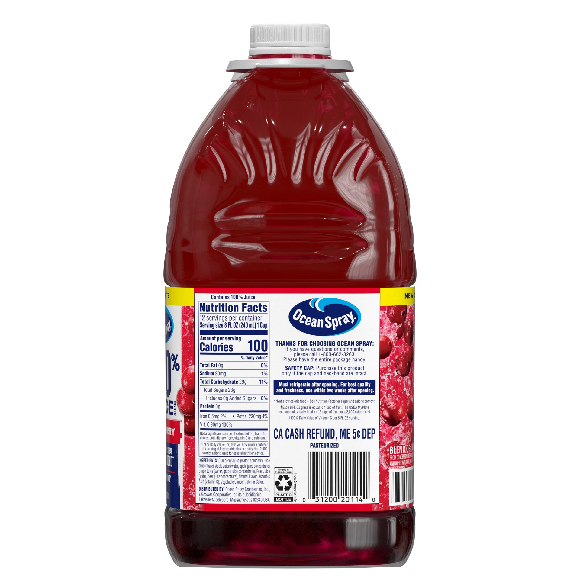 slide 3 of 5, Ocean Spray Cranberry Juice Blend 2 - 96 fl oz Bottles, 192 fl oz