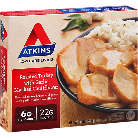 slide 1 of 1, Atkins Turkey Roasted With Garlic Mashed Cauliflower, 9 oz