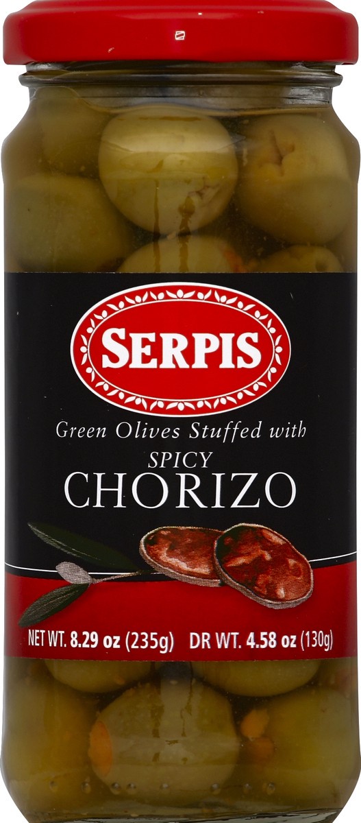 slide 2 of 2, Serpis Stuffed With Spicy Chorizo Green Olives, 8.29 oz