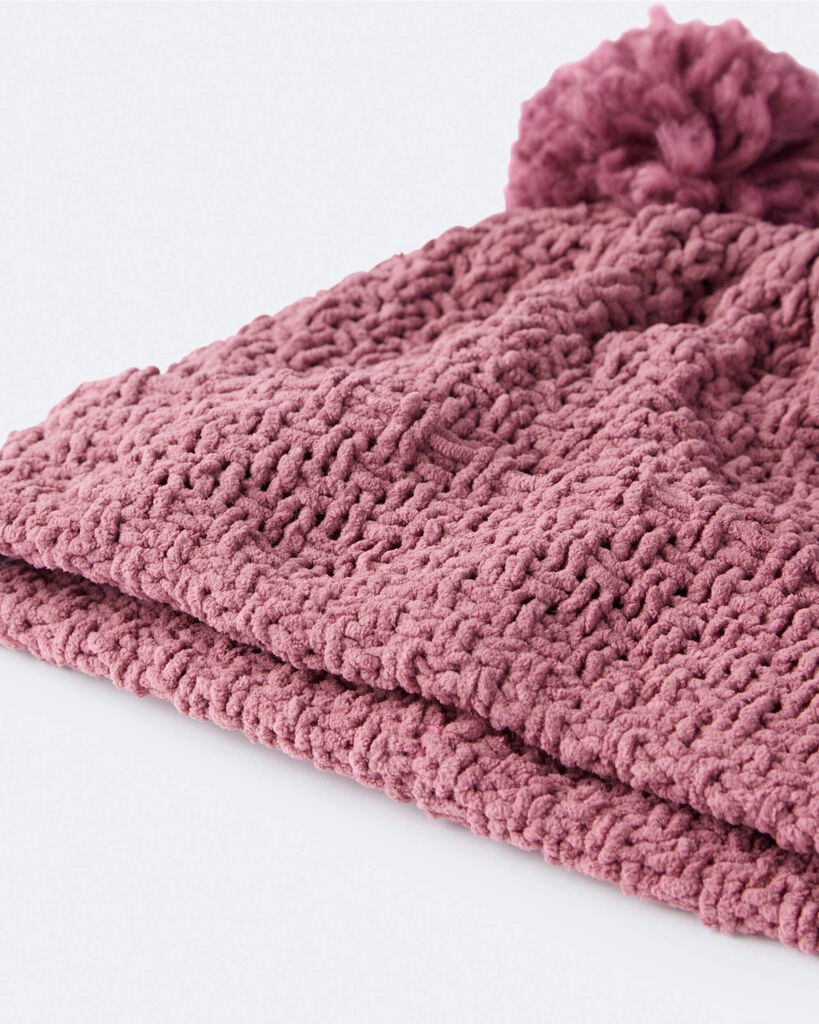 slide 2 of 3, Otteravenue Toddler Girl Pom Pom Beanie - Burgundy Burgundy 5T-6, 1 ct