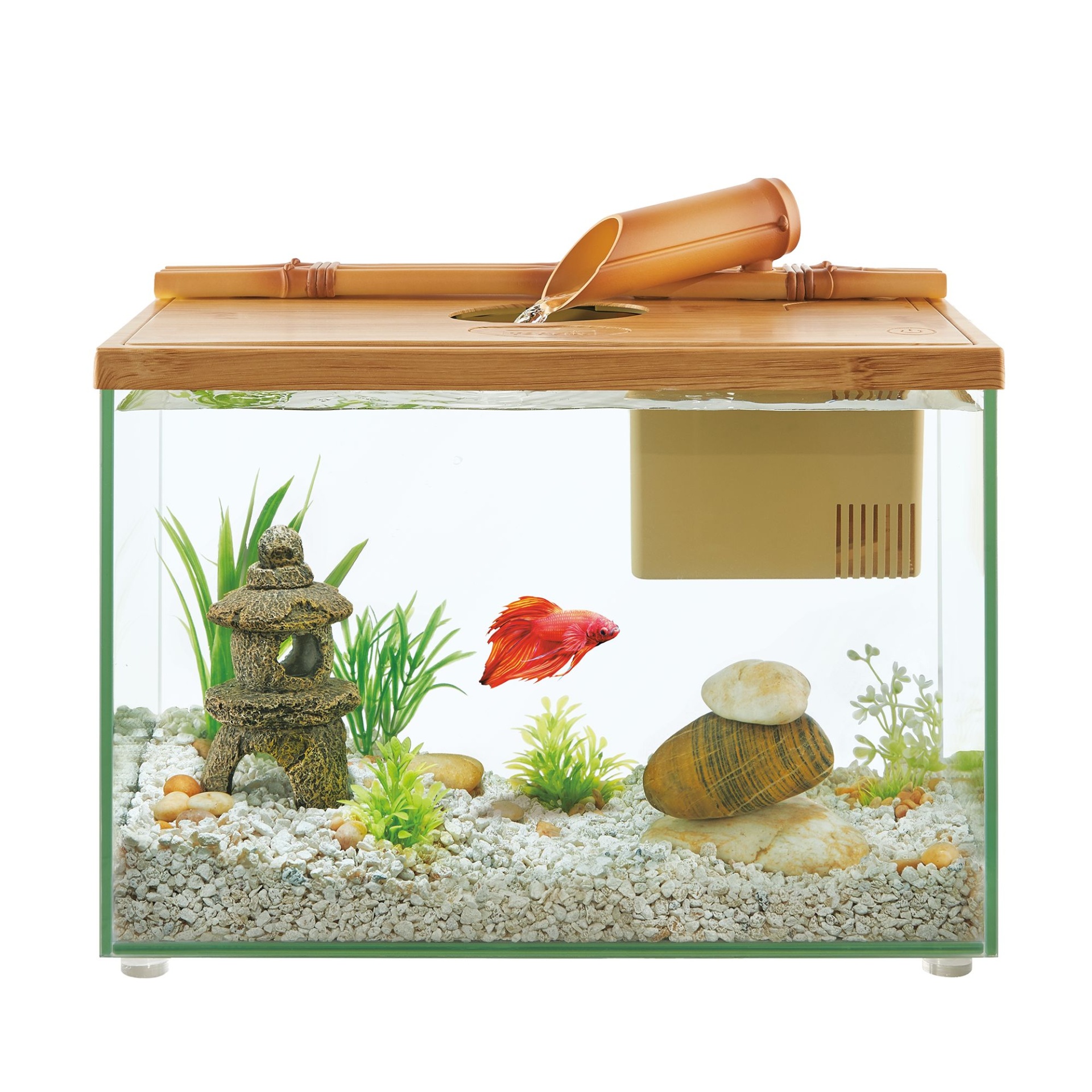 Top Fin Betta Bamboo Waterfall Desktop Aquarium | Shipt