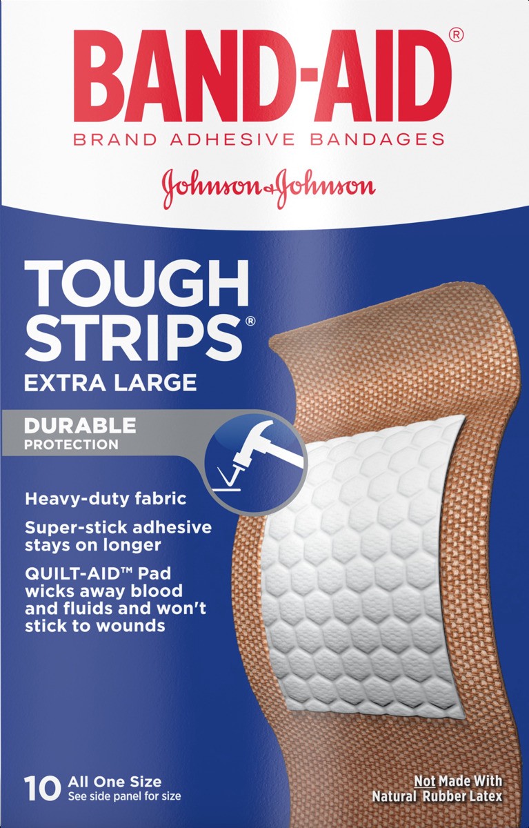 slide 7 of 9, BAND-AID Toughstrips Extra Large Bandages, 10 ct