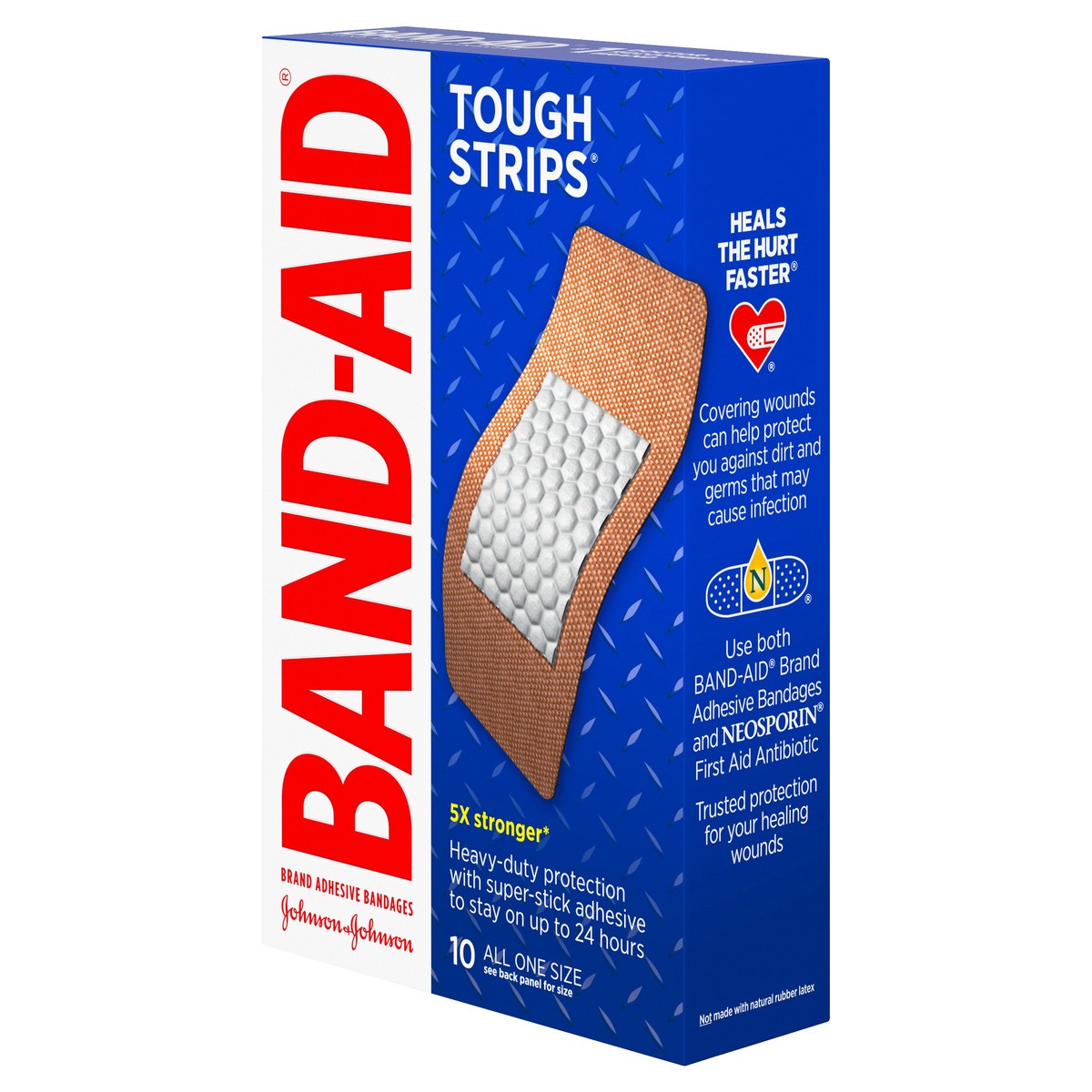 slide 2 of 9, BAND-AID Toughstrips Extra Large Bandages, 10 ct