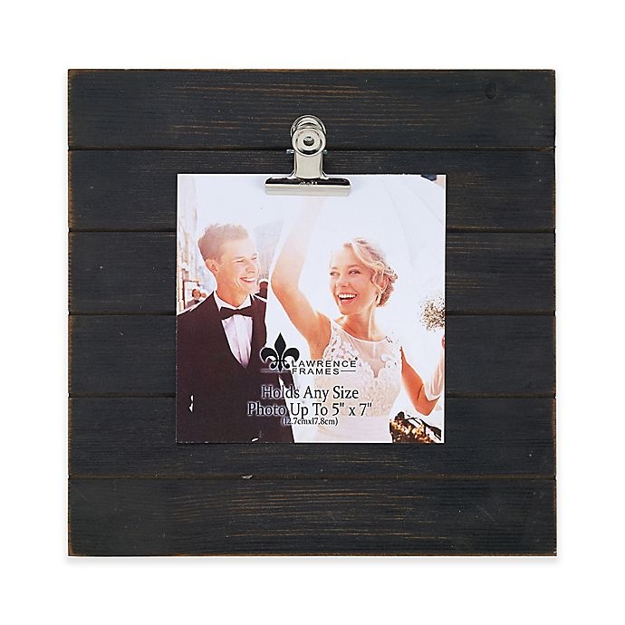 slide 1 of 1, Lawrence Frames Weathered Square Picture Frame with Clip - Black, 9 in