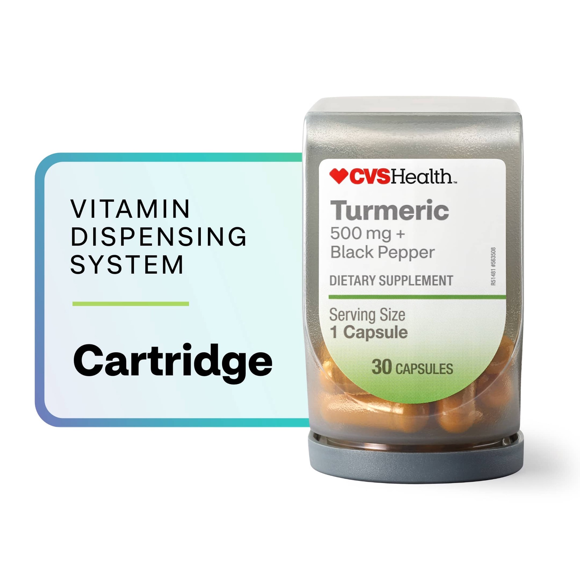 slide 1 of 1, CVS Health Quickserve Turmeric + Black Pepper Capsule Cartridge, 30 Ct, 30 ct