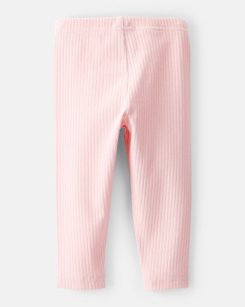 slide 3 of 3, Carter's Carters Baby Girl Cotton Ribbed Stretch Leggings - Pink Pink 24M, 1 ct