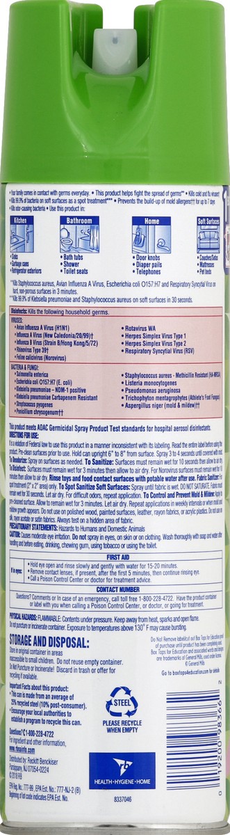 slide 4 of 6, Lysol Brand New Day Green Apple & Aloe Scent Disinfectant Spray, 19 oz