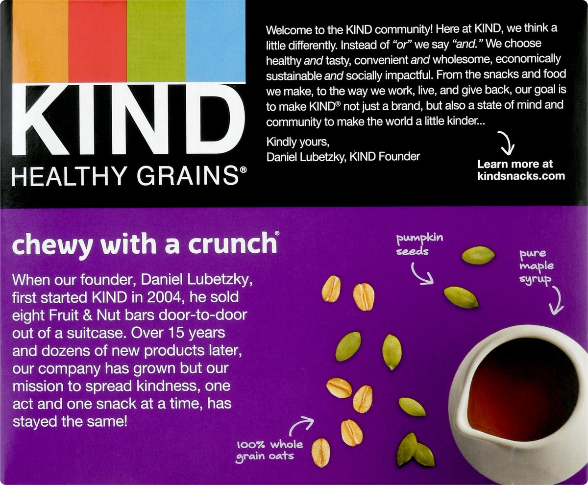 slide 5 of 9, KIND Healthy Grains Maple Pumpkin Seeds with Sea Salt Granola Bars 5 ea, 5 ct; 1.24 oz