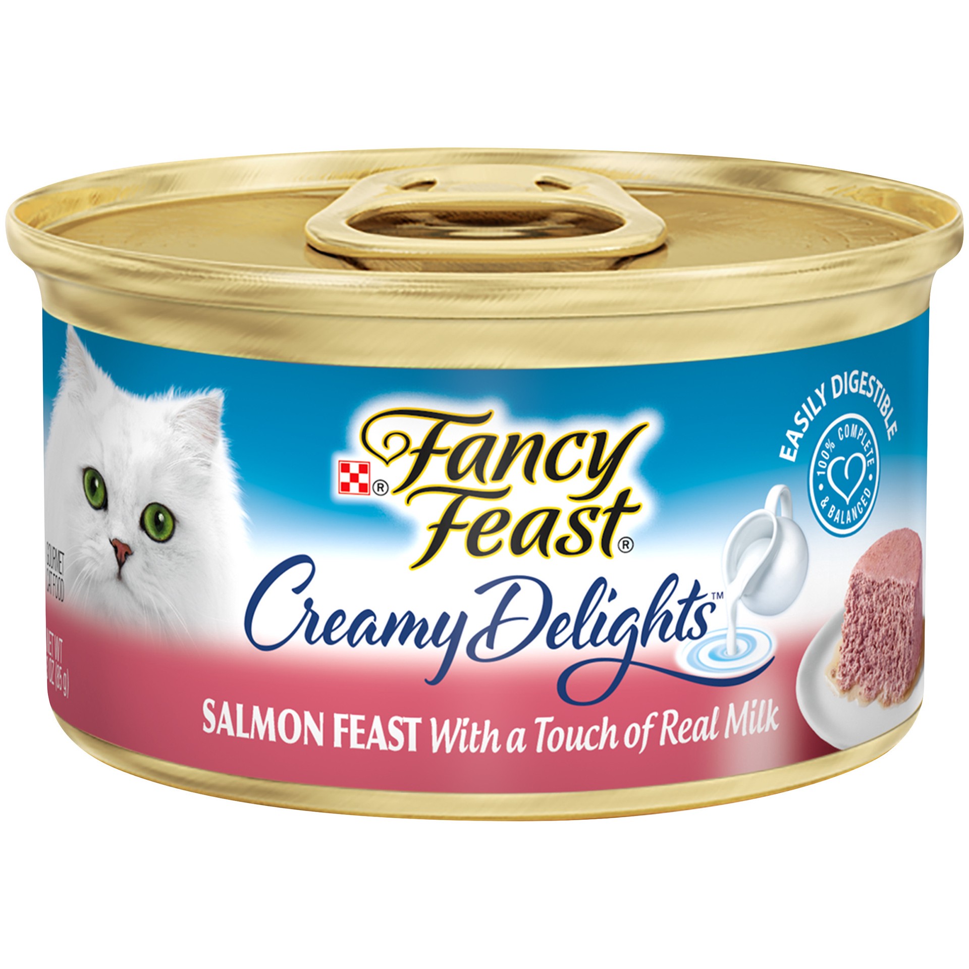 slide 1 of 9, Fancy Feast Crmy Delights Salmon Pate Catfood, 3 oz