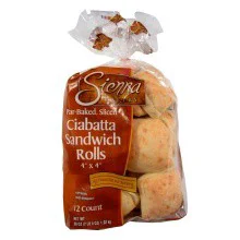 Sienna Bakery Ciabatta Rolls