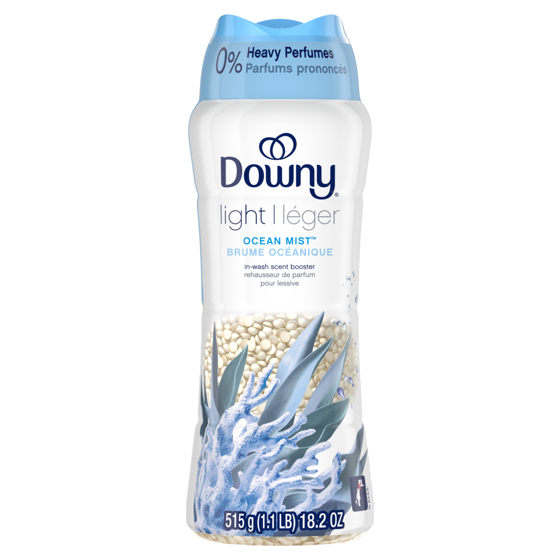slide 1 of 6, Downy Light Ocean Mist In-Wash Scent Booster Beads, 18.2 oz