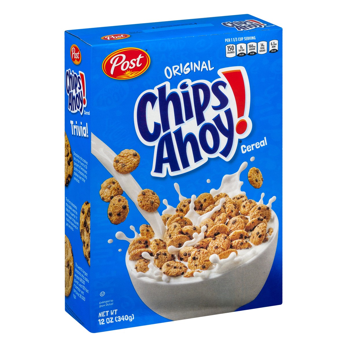 slide 9 of 9, Post Chips Ahoy! Breakfast Cereal, 12 Ounce boxes, 12 oz