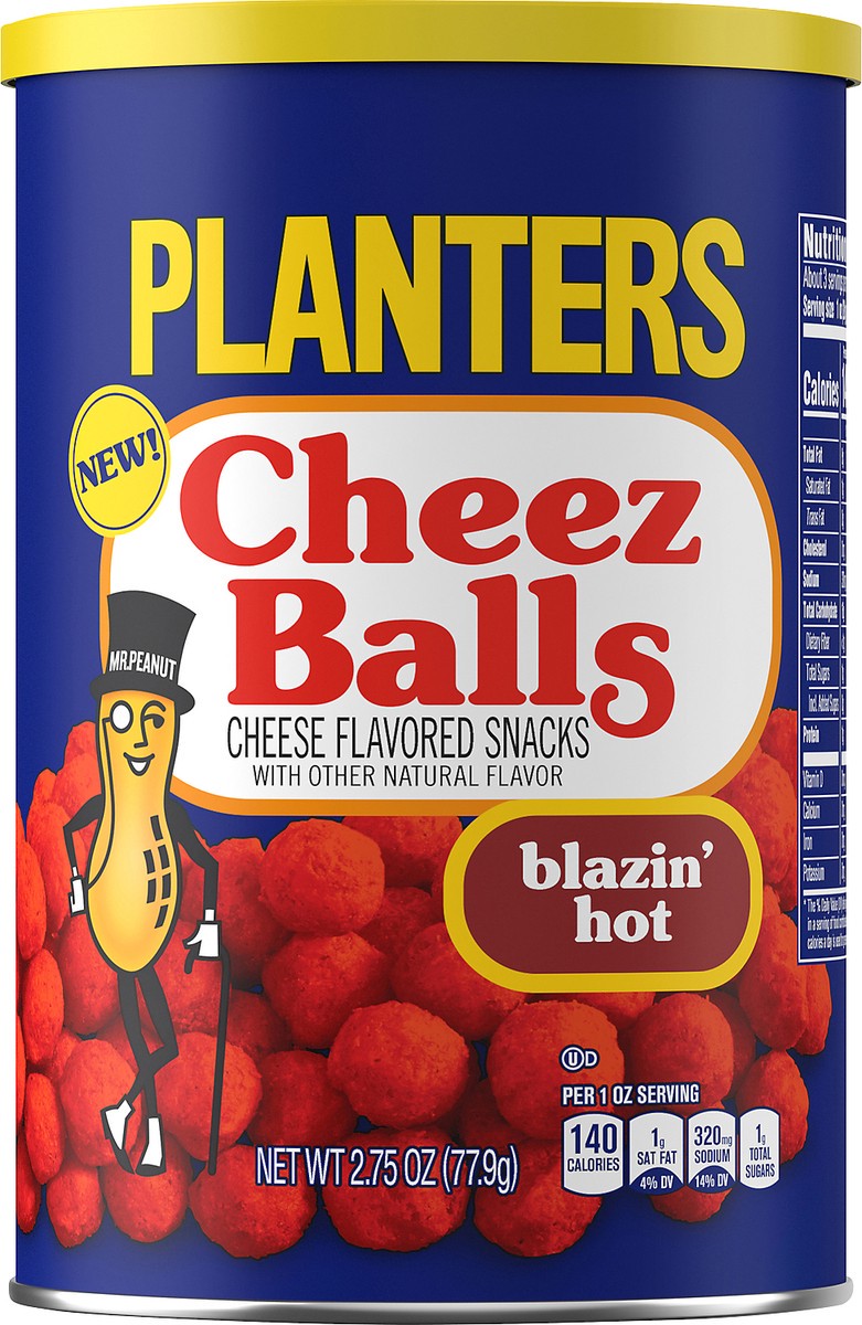 slide 6 of 10, Planters Blazin' Hot Cheez Balls Cheese Flavored Snacks, 2.75 oz