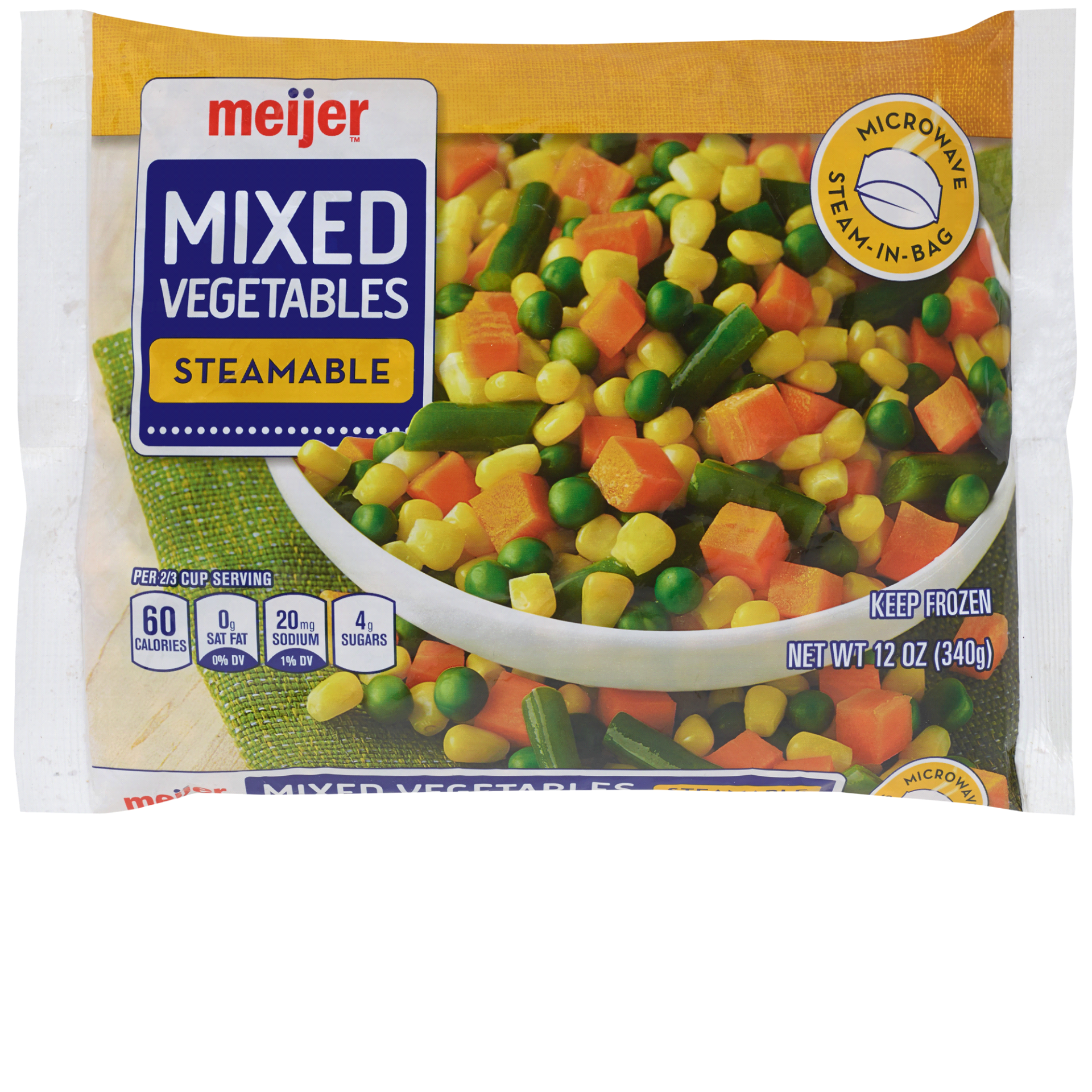 slide 1 of 1, Meijer Steamable Mixed Vegetables Frozen, 12 oz