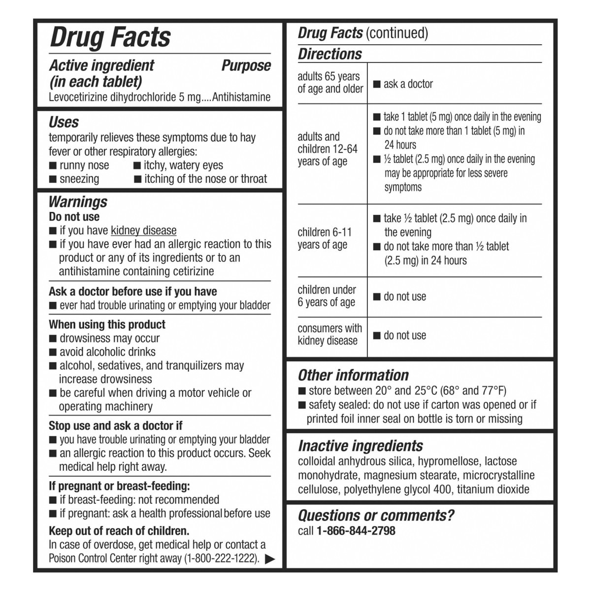 slide 8 of 11, Xyzal Allergy Tablets 24-Hour Allergy Relief, Original Prescription Strength, 45-Count, 45 ct