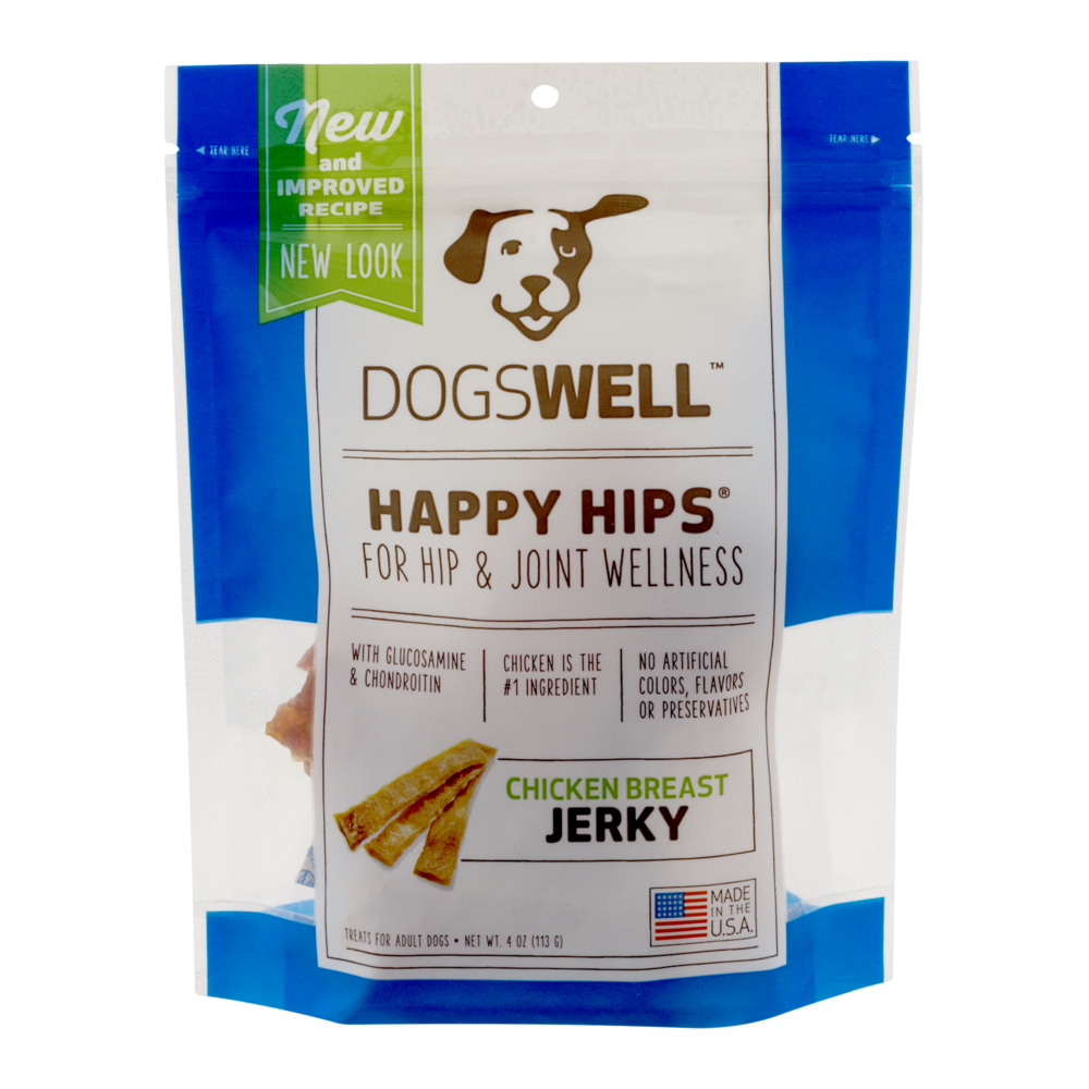 slide 1 of 1, Dogswell Happy Hips Chicken Breast Jerky, 3 oz