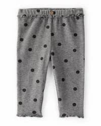 Carter's Baby Girl Flutter-Waist Polka Dot Pants - Grey - 12M