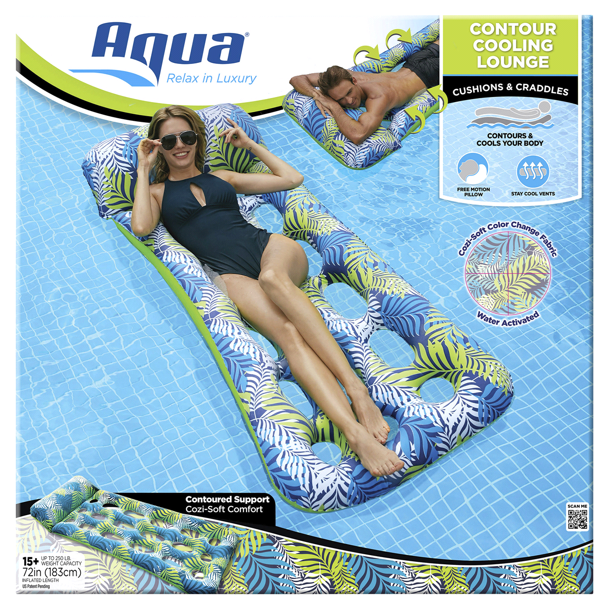 slide 1 of 17, AQUA LEISURE Aqua Contour Lounge, 1 ct