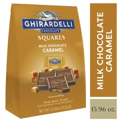 GHIRARDELLI Milk Chocolate Squares with Caramel Filling, 15.96 oz Bag