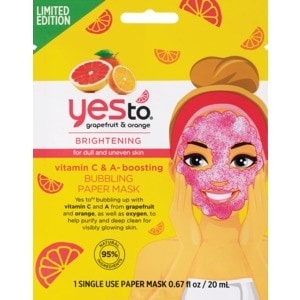 slide 1 of 1, Yes To Grapefruit & Orange Bubbling Paper Mask, 1 ct