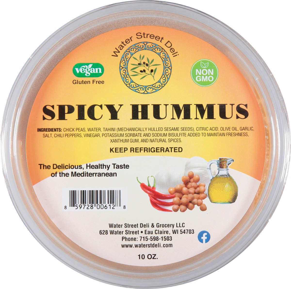 slide 12 of 13, Water Street Deli Water Street Chili Peppr Hummus, 10 oz