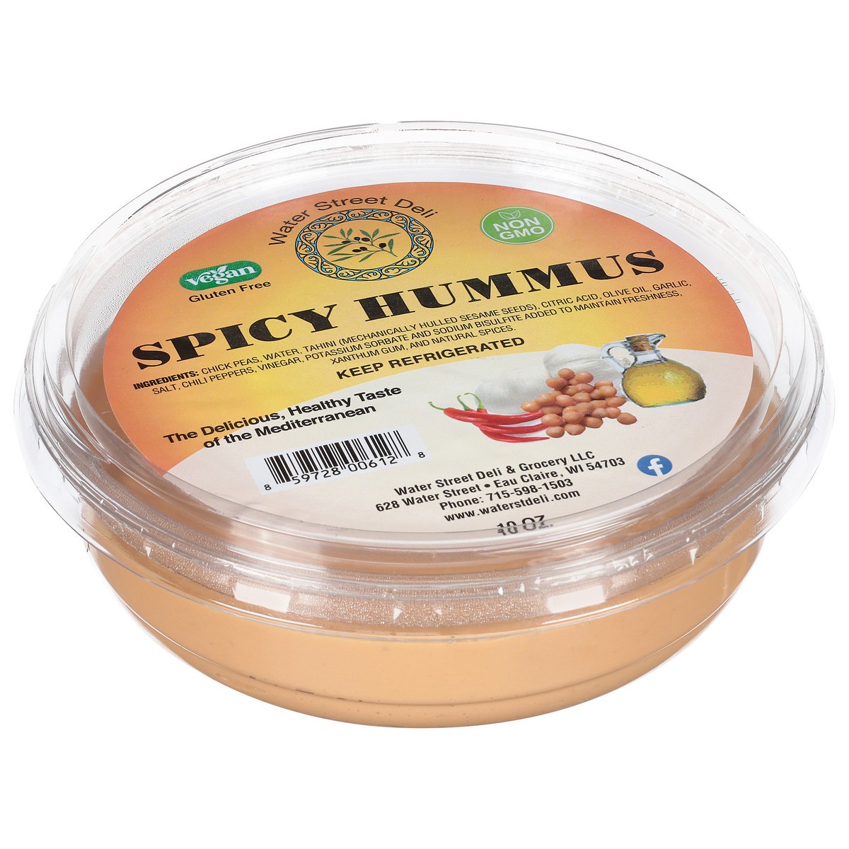 slide 6 of 13, Water Street Deli Water Street Chili Peppr Hummus, 10 oz