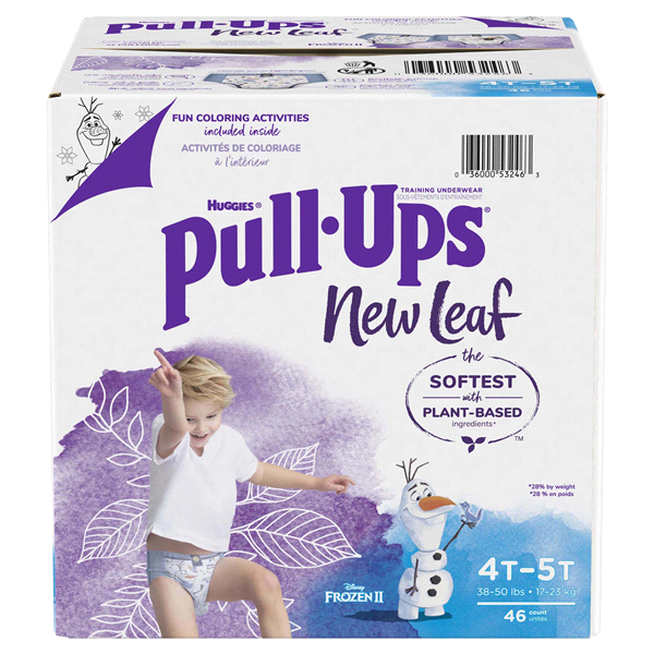 slide 1 of 1, Pull-Ups New Leaf Boys' Disney Frozen Potty Training Pants, 4T-5T (38-50 lbs), 46 Ct, 46 cnt