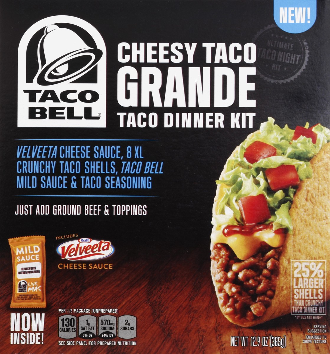 slide 4 of 4, Taco Bell Taco Dinner Kit, Cheesy Taco Grande, 12.9 oz