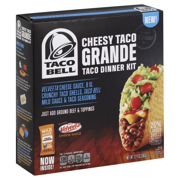 slide 1 of 4, Taco Bell Taco Dinner Kit, Cheesy Taco Grande, 12.9 oz