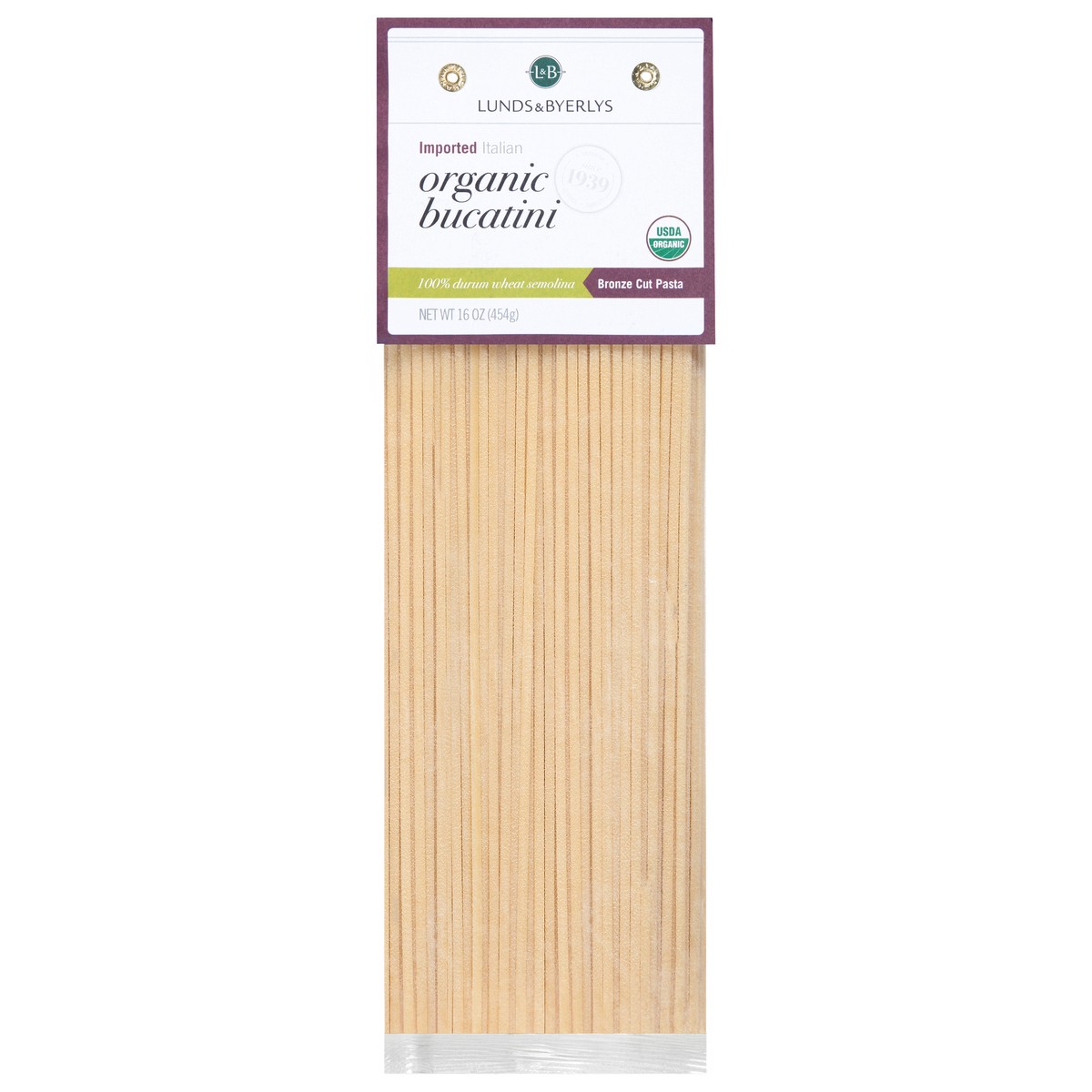 slide 4 of 4, Lunds & Byerlys Organic Imported Italian Bucatini Bronze Cut Pasta 16 oz, 16 oz