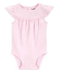 Oshkosh Baby Cotton Pointelle Bodysuit Pink 12M