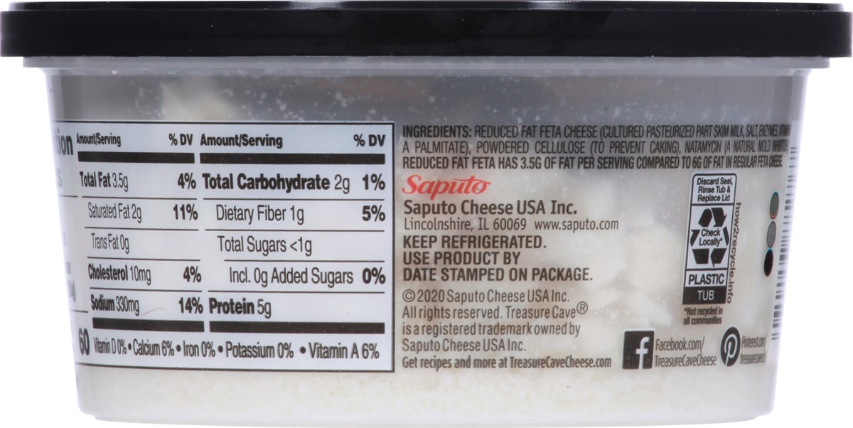 slide 5 of 9, Treasure Cave Crumbled Reduced Fat Feta Cheese 6 oz, 6 oz