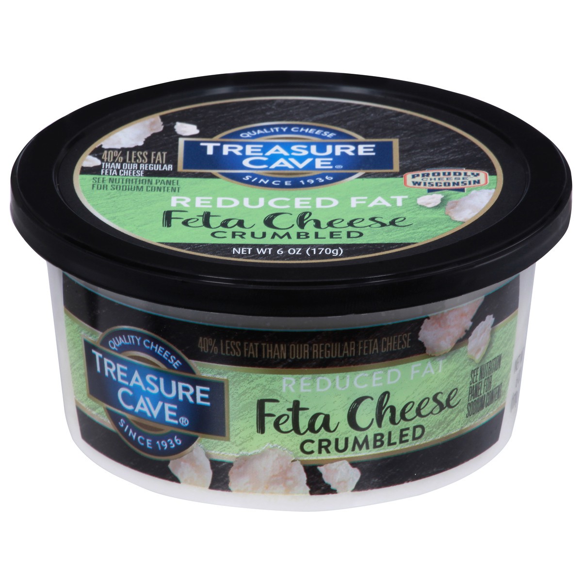 slide 1 of 9, Treasure Cave Crumbled Reduced Fat Feta Cheese 6 oz, 6 oz