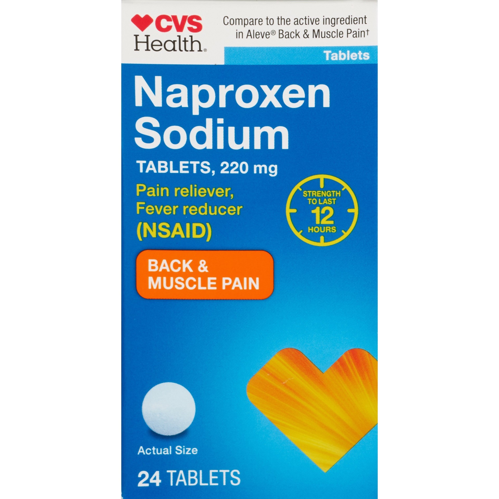slide 1 of 1, CVS Health Naprx Mscl Back Tab 24Ct, 1 ct