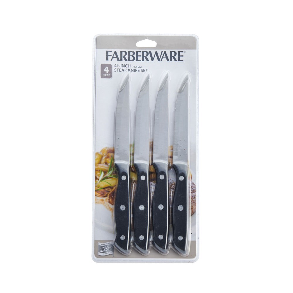 slide 2 of 2, Farberware Steak Knife Set - Black, 1 ct