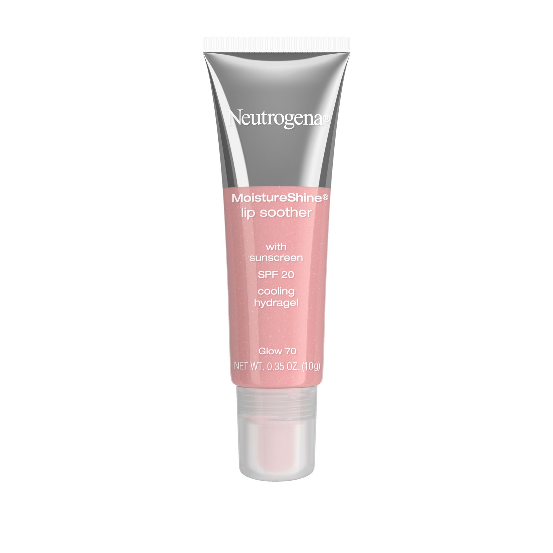 slide 1 of 16, Neutrogena MoistureShine Lip Soother Gloss with SPF 20 Sun Protection, High Gloss Tinted Lip Moisturizer with Hydrating Glycerin and Soothing Cucumber for Dry Lips, Glow 70,.35 oz, 0.35 oz