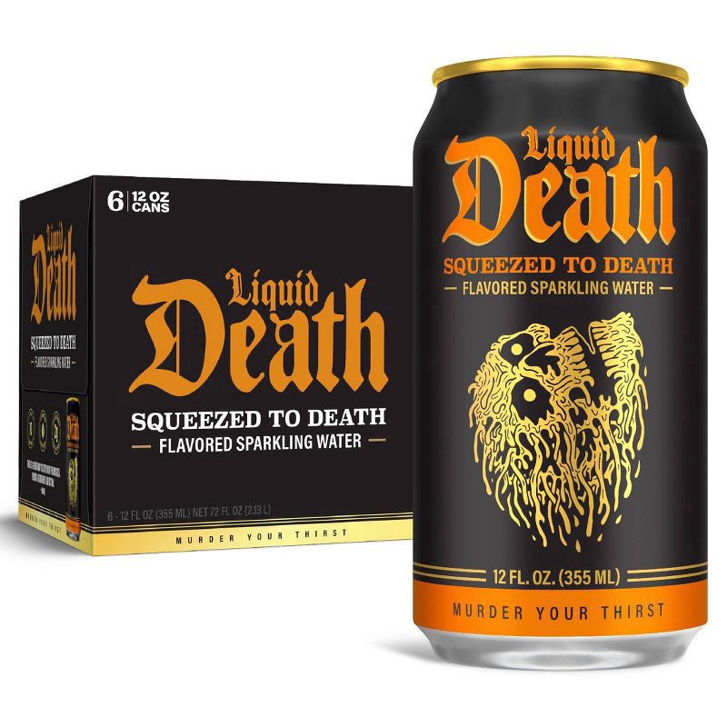 slide 1 of 6, Liquid Death Squeezed to Death Sparkling Water - 6pk/12 fl oz Cans, 6 ct; 12 fl oz