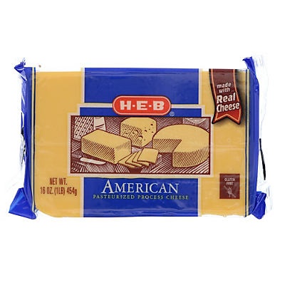 slide 1 of 1, H-E-B American Cheese, 16 oz