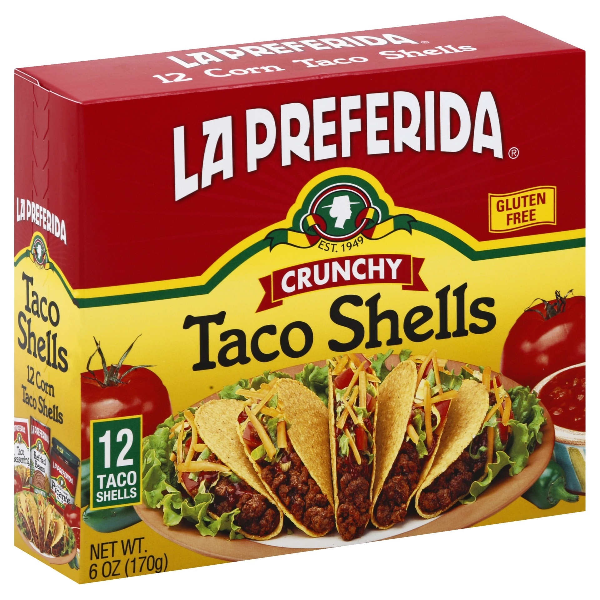 slide 1 of 7, La Preferida Taco Shells, 12 ct