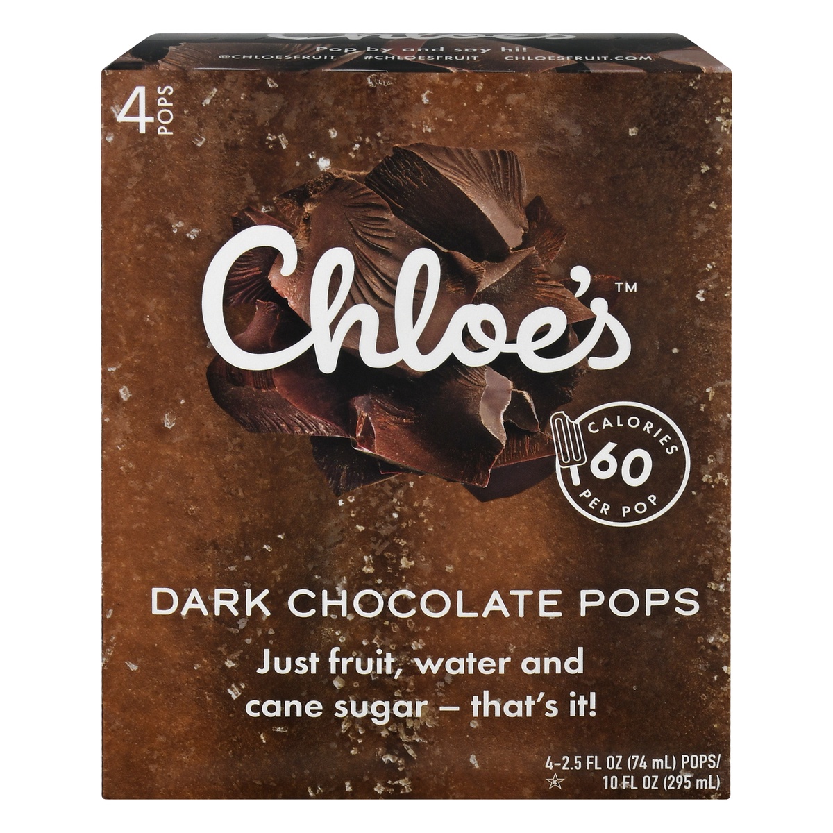 slide 1 of 1, Chloe's Fruit Pop Dark Chocolate, 4 ct