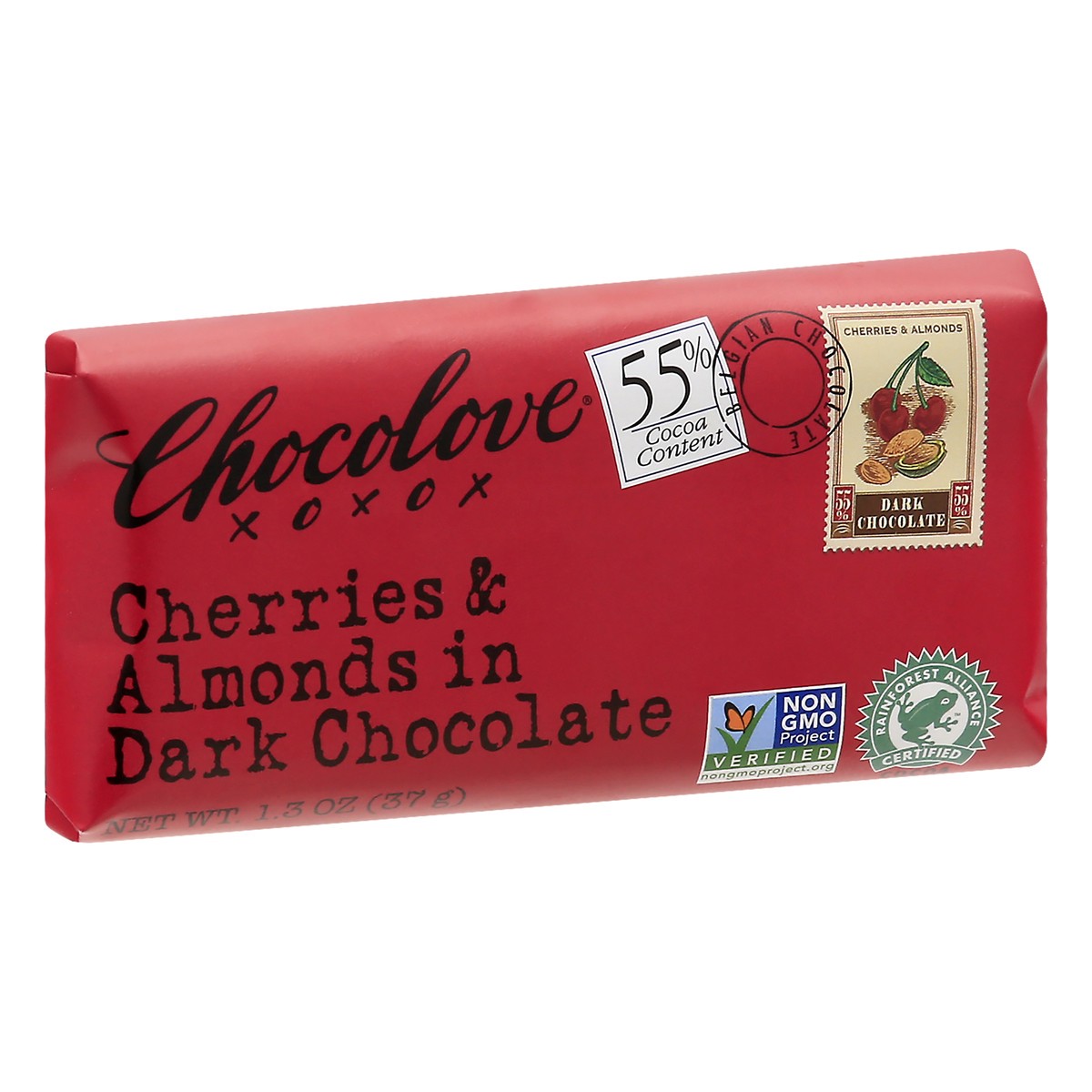 slide 4 of 9, Chocolove Cherry & Almond Mini D/Choc Candy Bar, 1.3 oz