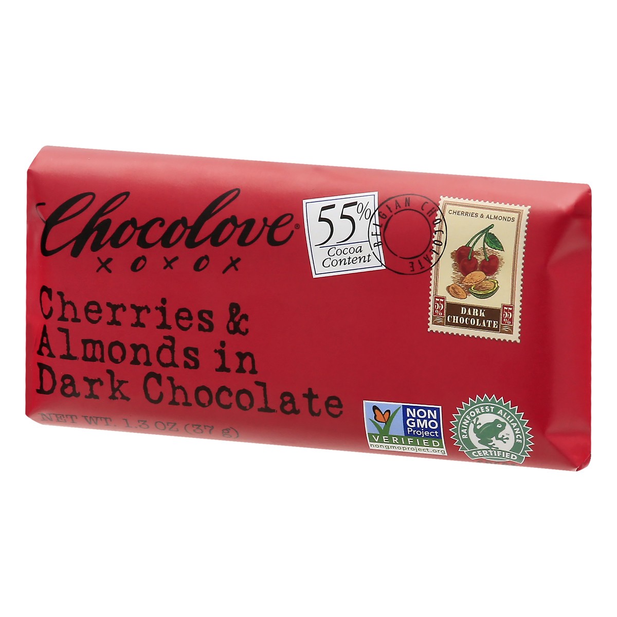 slide 8 of 9, Chocolove Cherry & Almond Mini D/Choc Candy Bar, 1.3 oz