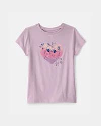 Carters Girls Cat Heart Graphic Tee - Purple Lavender XS