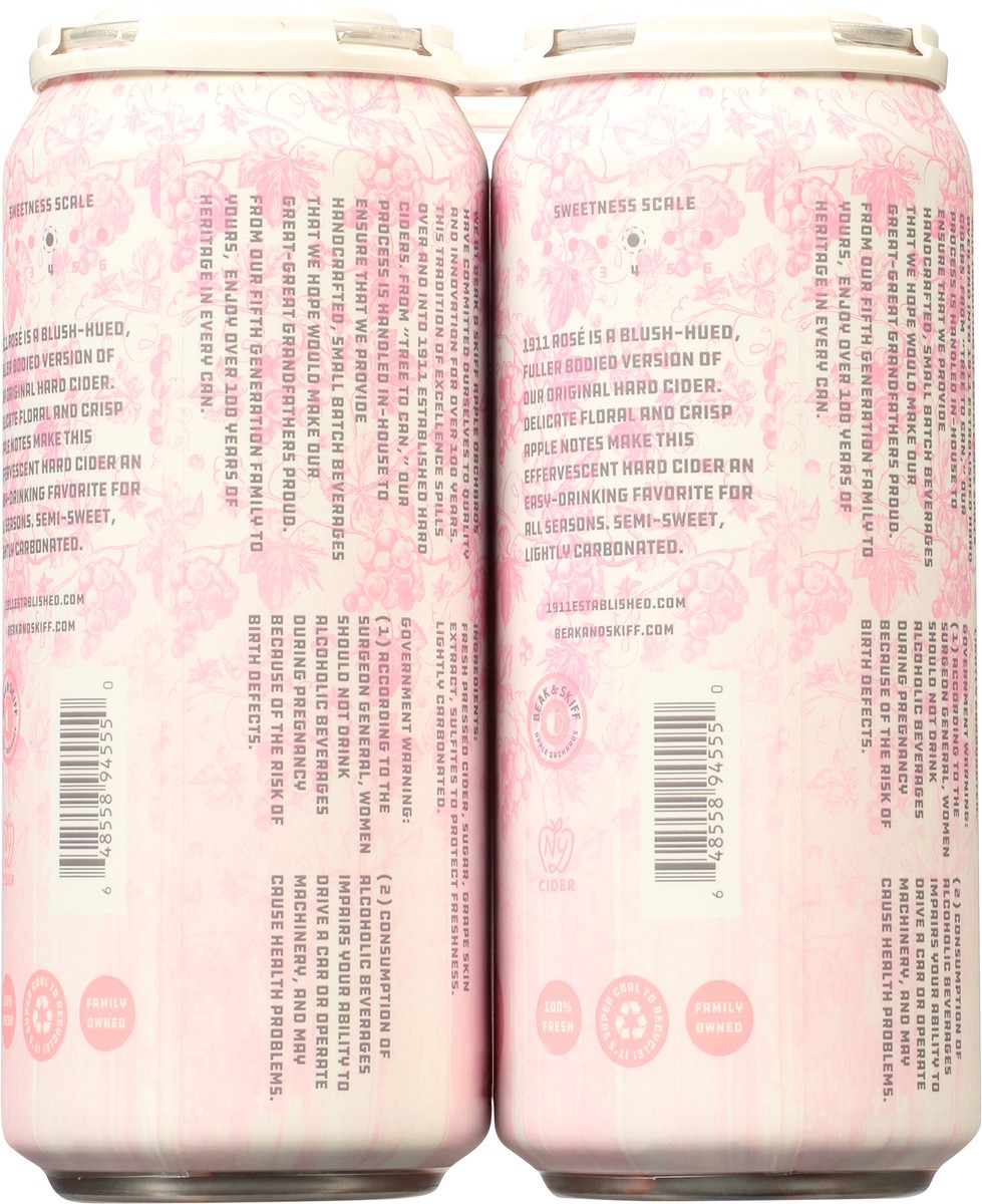 slide 8 of 13, 1911 Established Premium Small Batch Rose Hard Cider 4 - 16 oz Cans, 64 oz